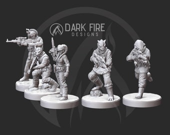 Star Wars Legion 3d Custom Miniature Rebel Alliance Alien Pathfinder Team  by Dark Fire Designs