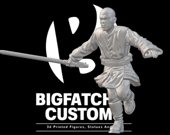 Star Wars Legion 3d Custom Miniature Jedi Master Bad Ass Force User Pose 3 Unrobed March Patreon exclusive by Hokusa 3D Designs