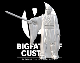 Star Wars Legion 3d Custom Miniature Jedi Master  Bad Ass Force User Pose 1 robed March Patreon exclusive by Hokusa 3D Designs