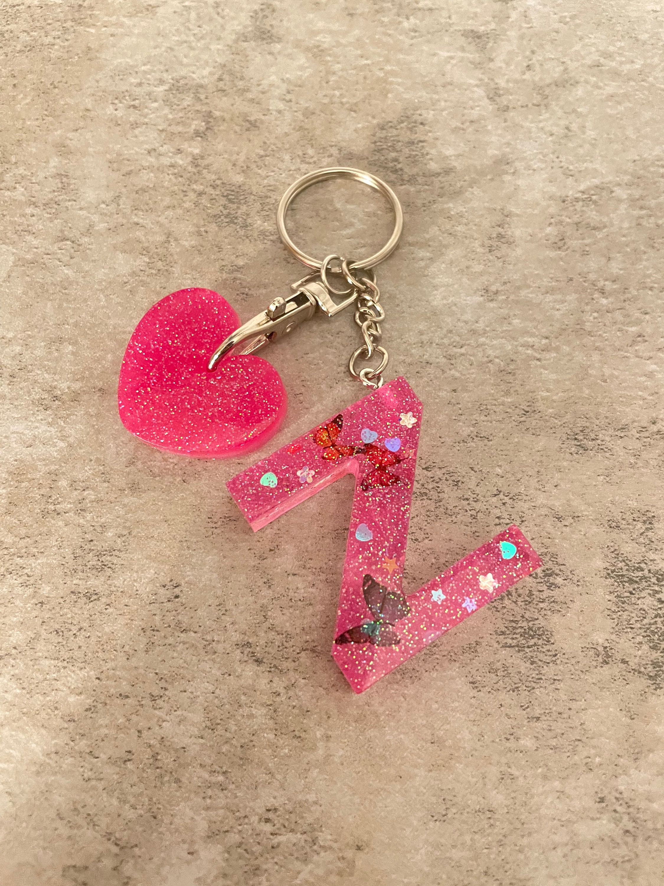 Custom Letter Keychains Personalised Resin Gifts Etsy