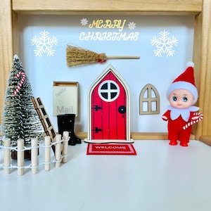 Christmas Elf Door, Baby Elf, Childrens gifts, Fairy door, Minatures, Advent Calendar, Tooth fairy, Christmas decorations image 2