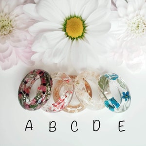 Dried Flower Resin Rings | Real Flower Rings | Botanical Jewellery | Pressed Flower Rings | Resin Jewellery| Statement jewellery