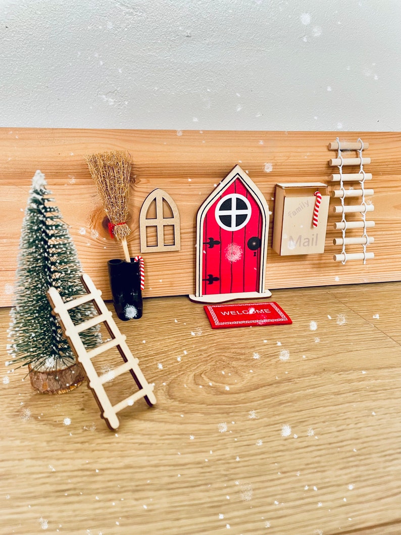 Christmas Elf Door, Baby Elf, Childrens gifts, Fairy door, Minatures, Advent Calendar, Tooth fairy, Christmas decorations image 1