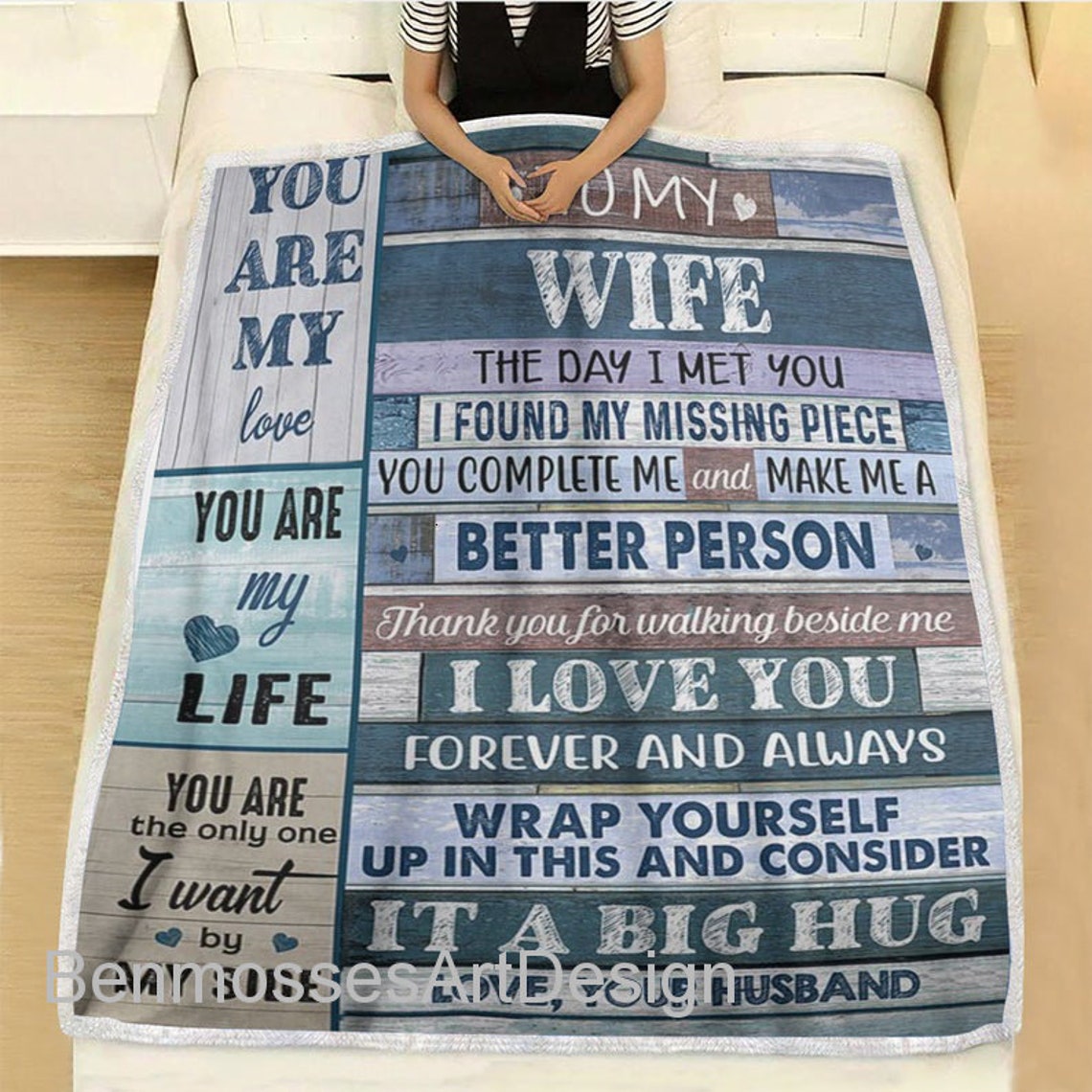 Fleece Blanket Pesonalized To My Wife Blanket Love Letter Etsy