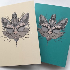 Carta gatto, gatto steampunk, amanti dei gatti, gatto salvia, gatto fantasy, adatto per ogni occasione, perfetto per gli amanti dei gatti