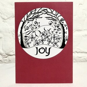 Carte de fête/Noël/Solstice/Renard/bois/faune/pays des merveilles hivernal/joie/carte vierge de qualité