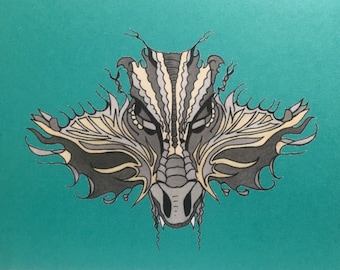 ドラゴン カード、グリーティング カード、ファンタジー、内側は空白、ドラゴン愛好家に最適です。