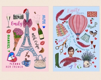 Emily in Paris Karte, Emily in Paris Geburtstagskarte, Grußkarte, Emily Cooper, Lily Collin, Gabriel, Alfie.