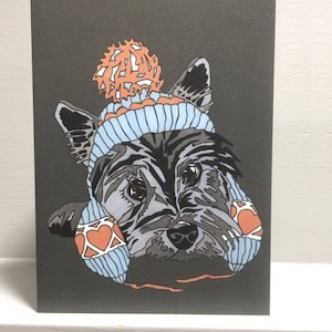 West Highland Terrier / Westie / Carte de chien Terrier / Chiens dans des chapeaux / Chien mignon / Carte de voeux / Carte d'amoureux des chiens/