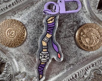Fern Staff Acrylic Keychain Charm 2.5”