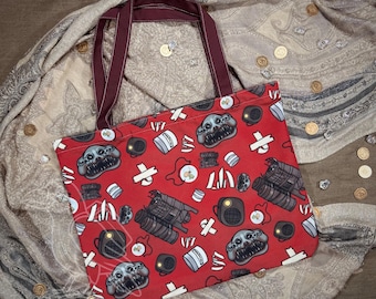 Iron Lung Zippered Canvas Tote Bag