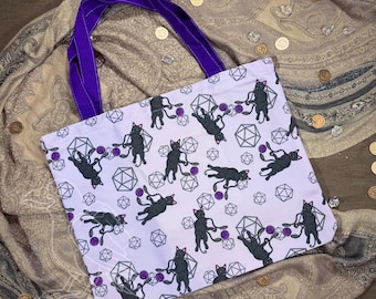 Tentacle Kitten Zippered Canvas Tote Bag