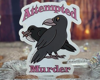 Attempted Murder Crow Raven 3” Sticker