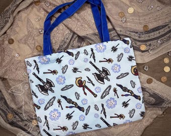Frieren Zippered Canvas Tote Bag