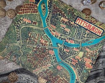 Pittsburgh Medieval Map Mousepad