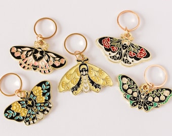 Conjunto de 5 anillos marcadores de malla Mariposas