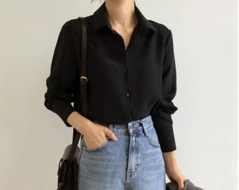black chiffon tunic top