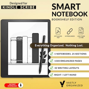 Kindle Scribeノートブック｜スマートノートブック、30種類のレイアウト、索引付きノートブック5種類、カスタマイズ可能、ハイパーリンク付きノートPDF、Kindle Scribeテンプレート