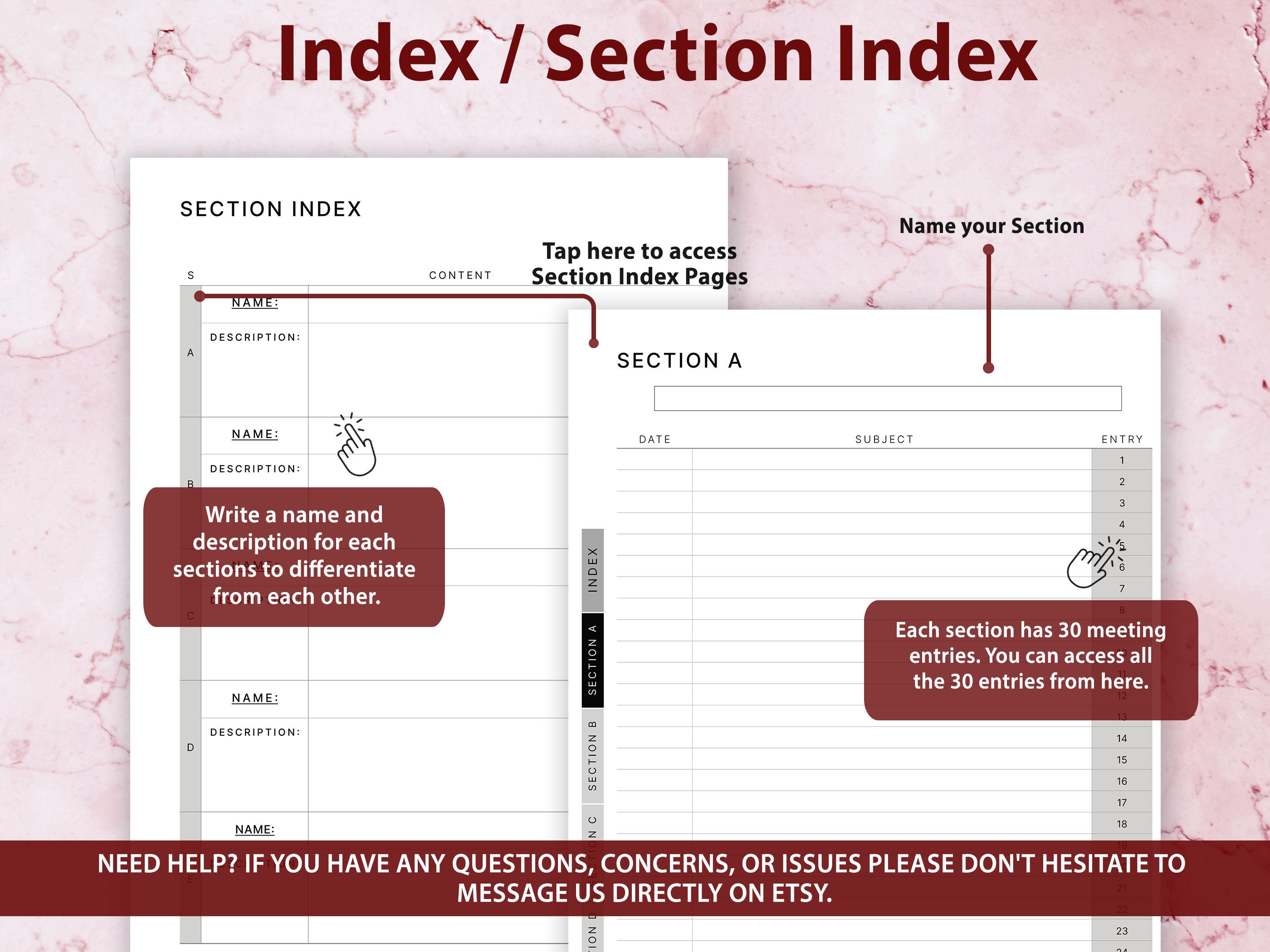 Supernote A5x & A6x Meeting Template, Hyperlinked, Instant Download ...