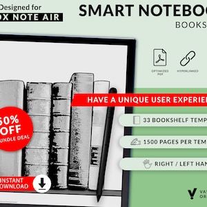 Notebook Template for Boox Note Air Eink Tablets, 33 Layouts, Fully Hyperlinked, Interactive PDF, Instant Download, Onyx Boox Templates