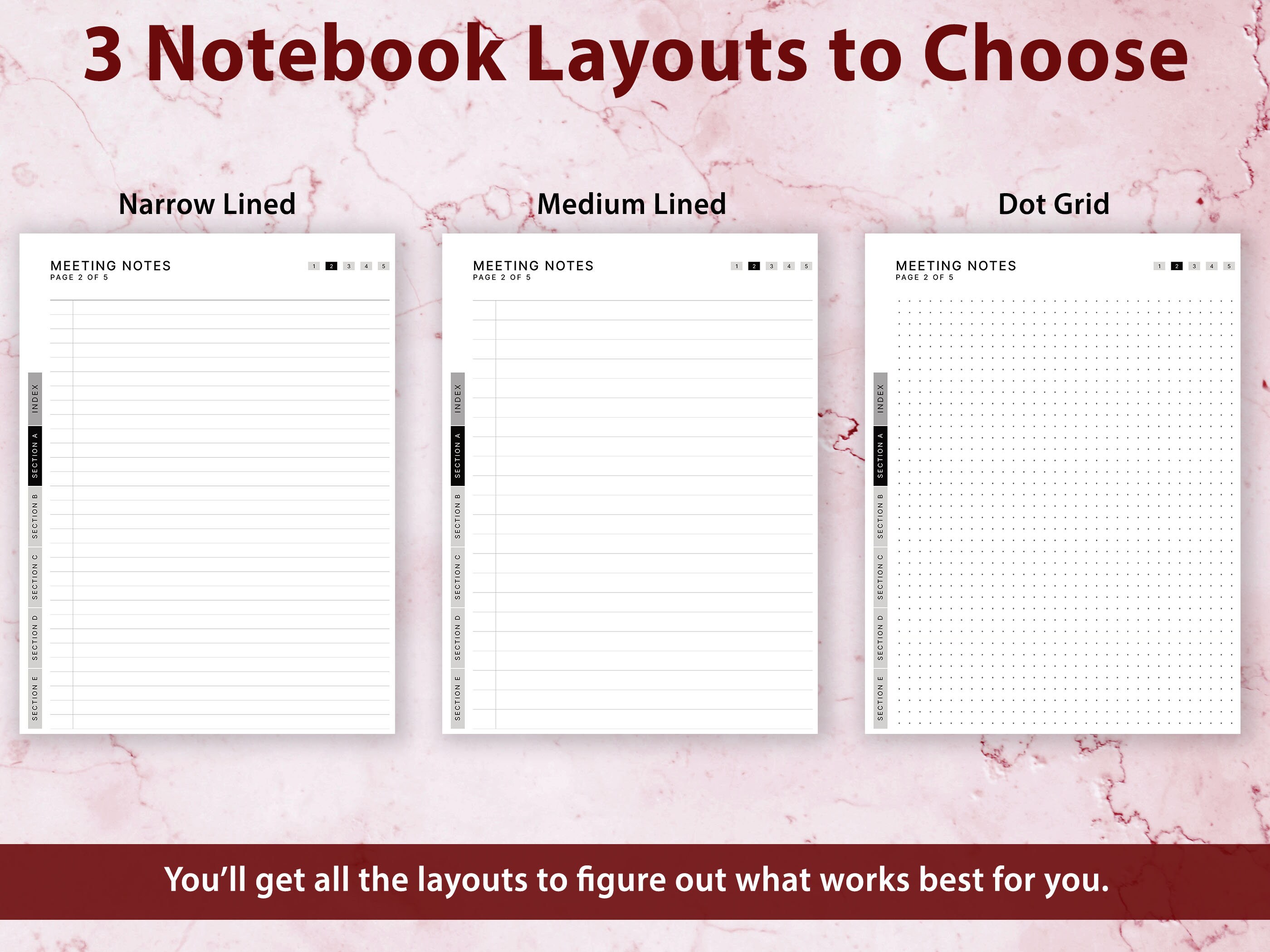 Supernote A5x & A6x Meeting Template, Hyperlinked, Instant Download ...