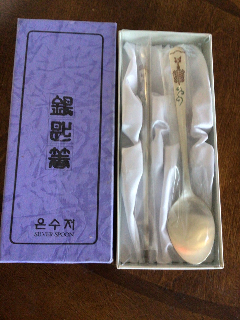 Authentic Korean Silver Spoon and Chopsticks Etsy