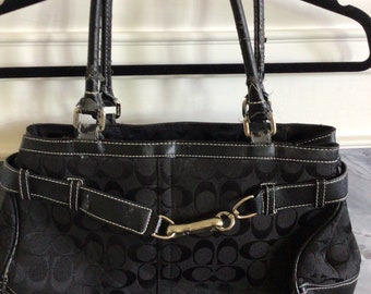 coach black and gold purse