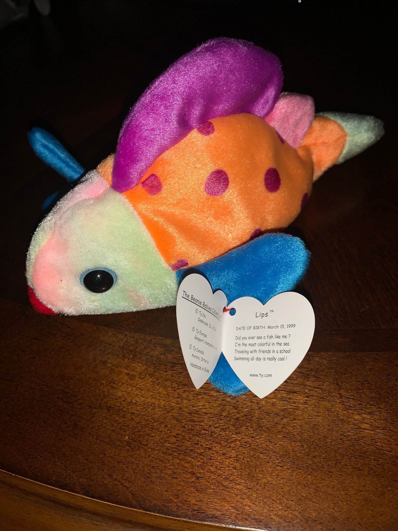 Collectible beanie baby fish Lips Etsy