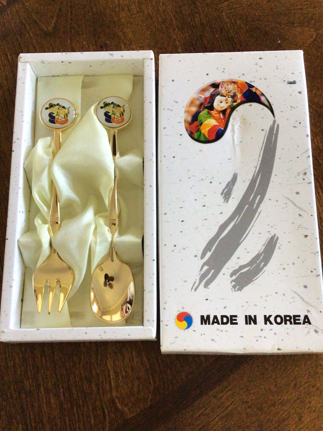Korean Teaspoon Set Gold Etsy