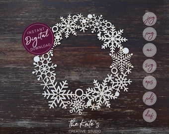 Modelo de guirlanda de flocos de neve para download instantâneo