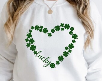 Lucky heart svg,St Patricks Day Svg,Lucky Svg,cut files,Digital Download