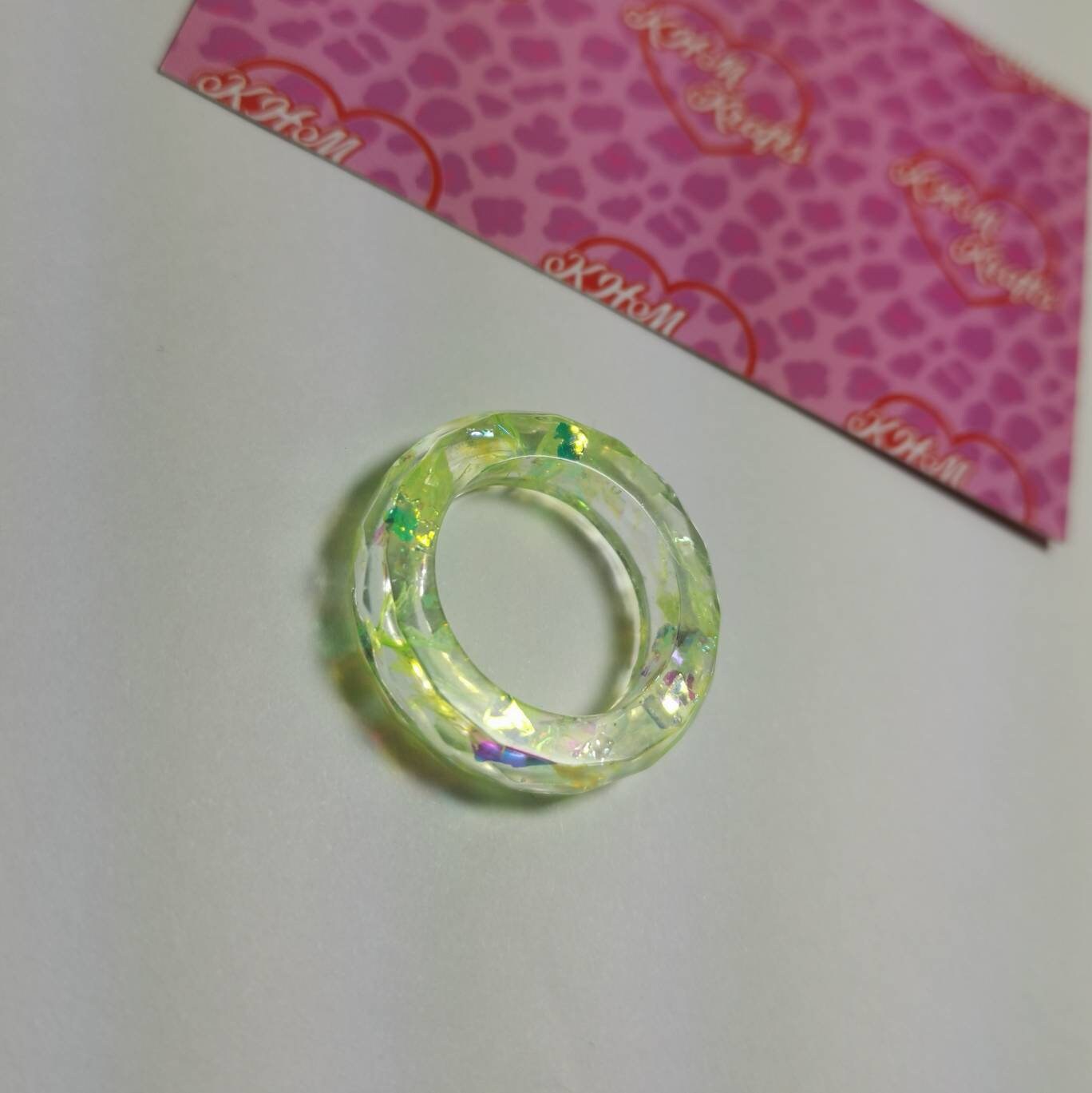 Colourful Resin Rings Etsy