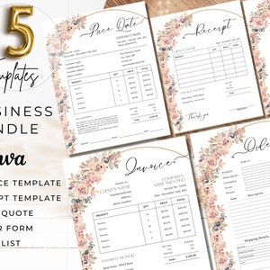 BUSINESS TEMPLATES BUNDLE Small Business Document Templates Floral