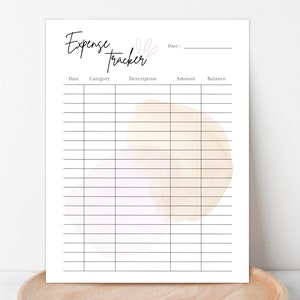 EDITABLE EXPENSE TRACKER, Printable Expense Tracker Spreadsheet By Category, Spending Tracker Template, Digital Bill Tracker Sheet