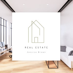 REAL ESTATE Logo, Editable Realtor Logo Design, Real Estate Marketing and Branding, DIY House Logo Canva Template