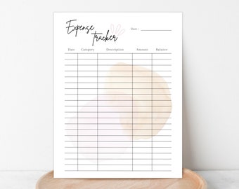 EDITABLE EXPENSE TRACKER, Printable Expense Tracker Spreadsheet By Category, Spending Tracker Template, Digital Bill Tracker Sheet