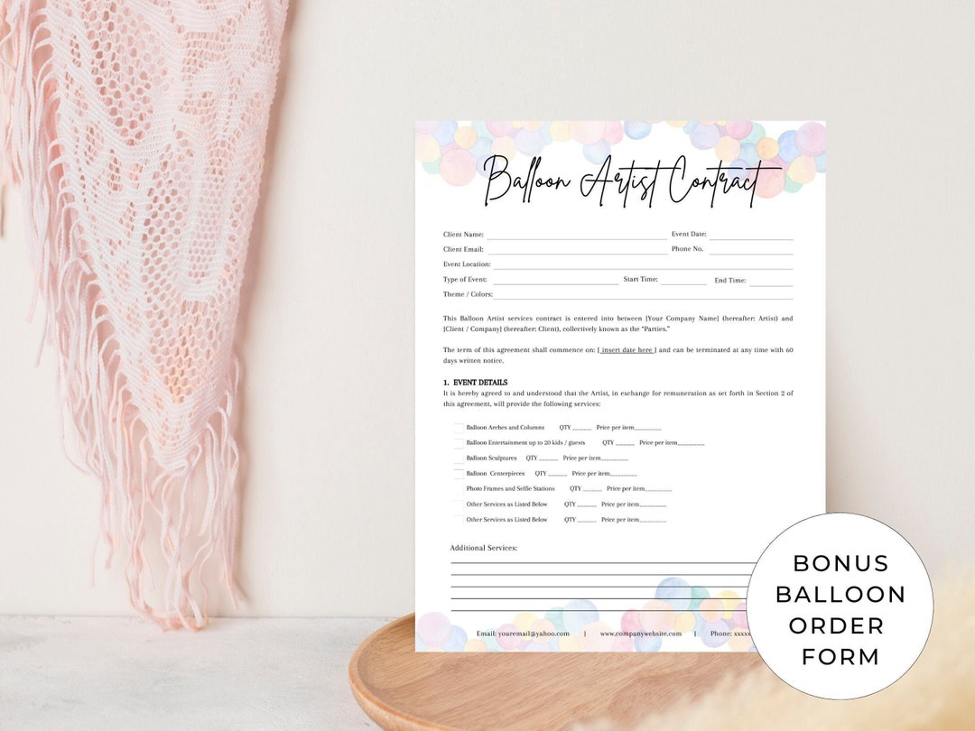 balloon-artist-contract-template-editable-balloon-contract-etsy