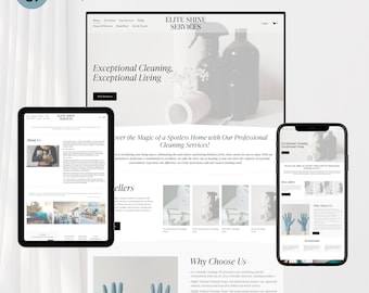 CLEANING COMPANY WEBSITE. Cleaning Business Website Template. Cleaning Service Squarespace Website Template. Squarespace Template 71