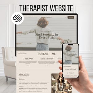 Plantilla web para terapeutas de ansiedad y depresión: diseño editable de Squarespace 7.1 para el manejo del estrés y la consejería en salud mental.