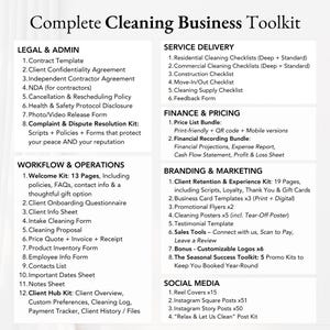 Editable cleaning forms, contracts, feedback forms, and client checklists for efficient residential and commercial cleaning operations.