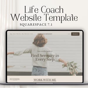 LIFE COACH WEBSITE Template – Editable Squarespace Design for Mindset Coaches, Business Coaches, Wellness Mentors & Personal Growth Brands