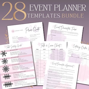 Kit de planificación de eventos de gala y recaudación de fondos: formularios editables de Canva para eventos benéficos, subastas, cenas sin fines de lucro, presupuesto, cronograma y documentación de patrocinadores.