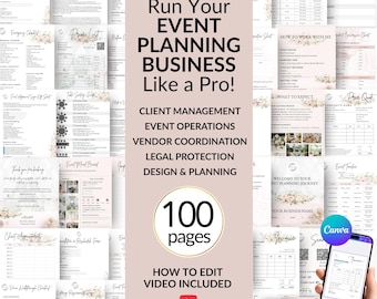 EVENT PLANNER BUSINESS Bundle, Event Planner Template Bundle, Event Planning Business Cards, Event Planner Logo, Table Seating Chart