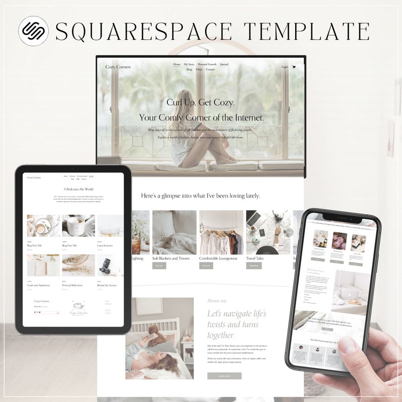 Coaching website template designed for life coaches and wellness professionals, utilizing Squarespace Template Coach. This template offers a sleek and modern design for creating a standout coach website