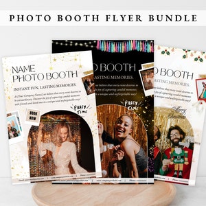 VOLANTINO PER CABINA FOTOGRAFICA. Design per volantini per noleggio cabine fotografiche. Modello di brochure per cabine fotografiche. Marketing per cabine fotografiche. Pubblicità per eventi fotografici.