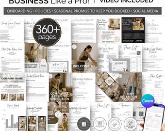 CLEANING BUSINESS BUNDLE - Cleaning Business Forms, Cleaning Service Agreement, Commercial Cleaning Checklist, Cleaning Company Social Media