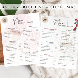 An image displaying a Bakery Price List Template, designed to help manage and showcase bakery products. This digital product image showcases a Price List Template Bakery, catering to the specific needs of bakeries and cake shops.