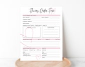 EDITABLE FLORIST ORDER Form, Printable Flowers Order Form Template, Florist Business Order Sheet, Valentine's Day Flowers Order Tracker