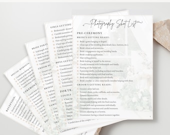WEDDING PHOTO SHOT List, Wedding Photographer Shot List Template, Wedding Shot List, Wedding Photo Ideas, Wedding Photography Checklist