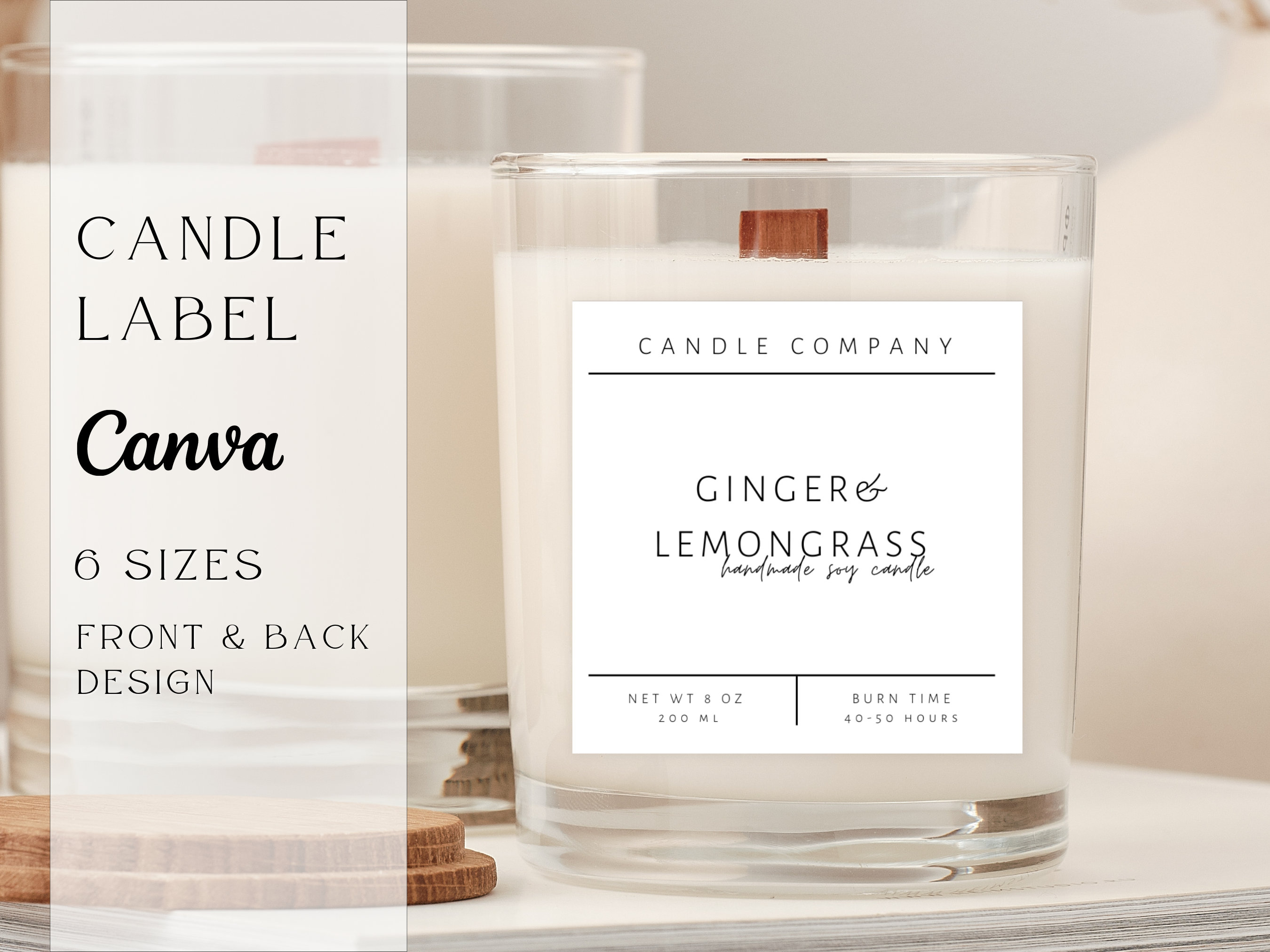 CANDLE LABELS TEMPLATE Editable Candle Labels Design Etsy